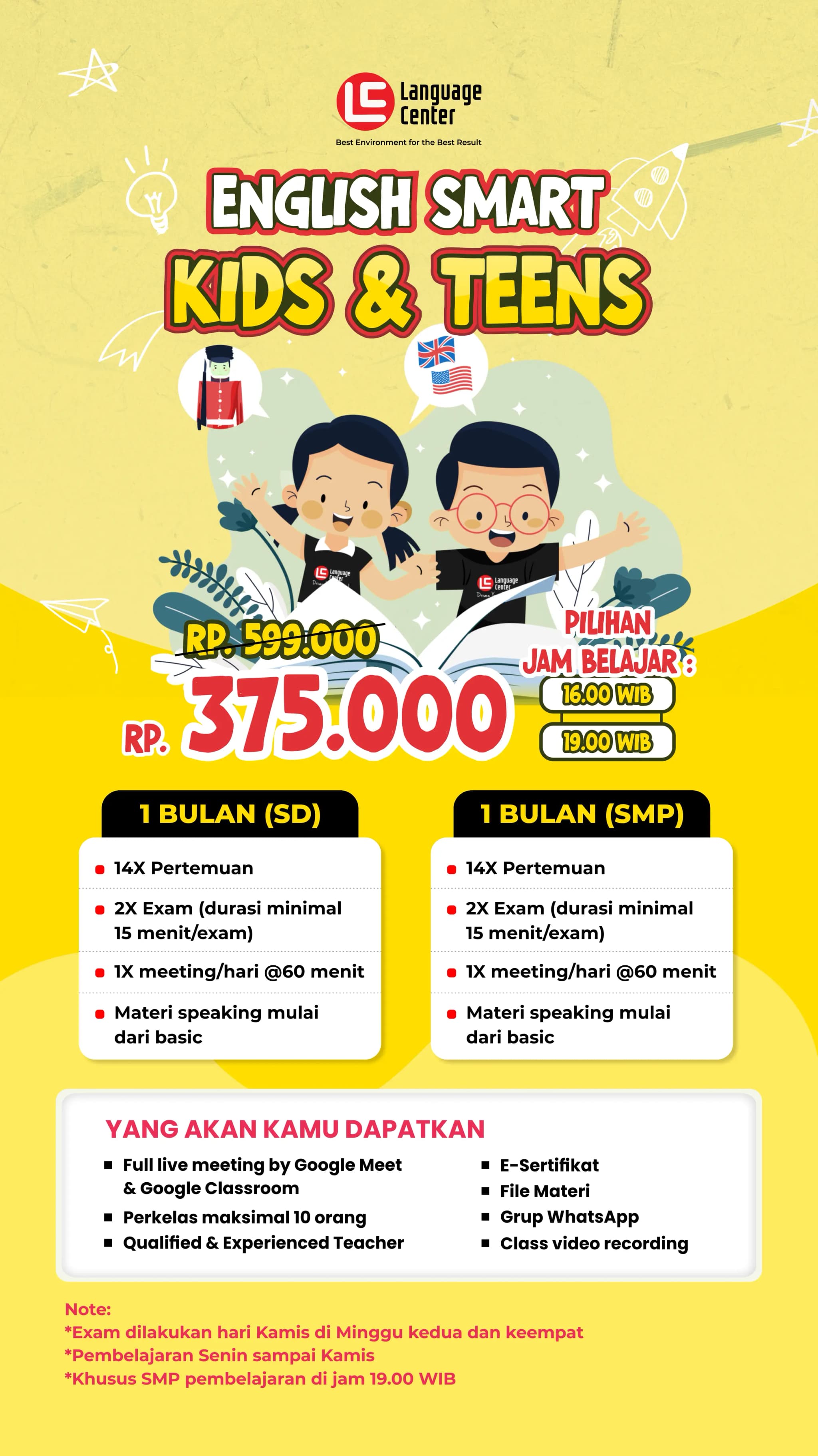 Pilihan Program English Smart Kids & Teens