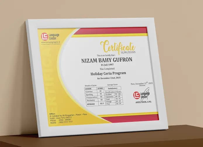 sebagai bukti kelulusan dan peningkatan skill-mu